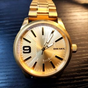 Gold Diesel watch
